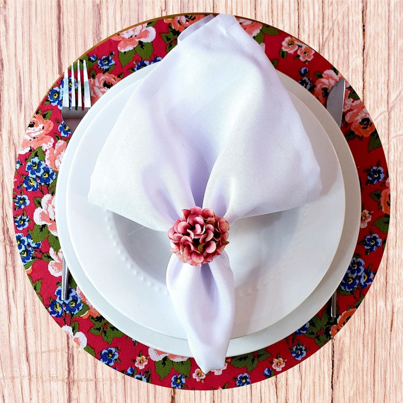 Sua Mesa Floresce em Detalhes: Kit com 4 Porta-Guardanapos Mimosa Crisântem