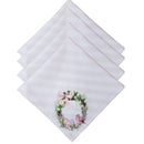 Páscoa com Encanto Vintage: Kit com 4 Guardanapos Florais com Pássaro
