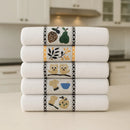 ✨ Pano de Copa Jacquard Branco e Bege 45 x 70 cm – Absorção e Detalhes que Valorizam sua Cozinha