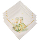 Sua Mesa em Clima de Celebração: Kit com 4 Guardanapos de Tecido Dourad