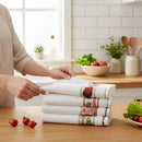✨ Pano de Copa Jacquard Branco e Bege 45 x 70 cm – Absorção e Detalhes que Valorizam sua Cozinha