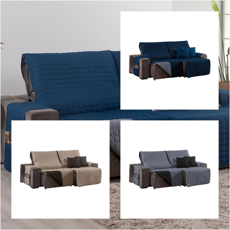 ✨ Capa Protetora para Sofá Retrátil Shield 4 Lugares 2,20 m Dupla Face Hipercal 400 Fios – Proteção e Conforto para o Dia a Dia