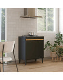 Balcão Cooktop Vita 2P Ônix/Carvalho Mel